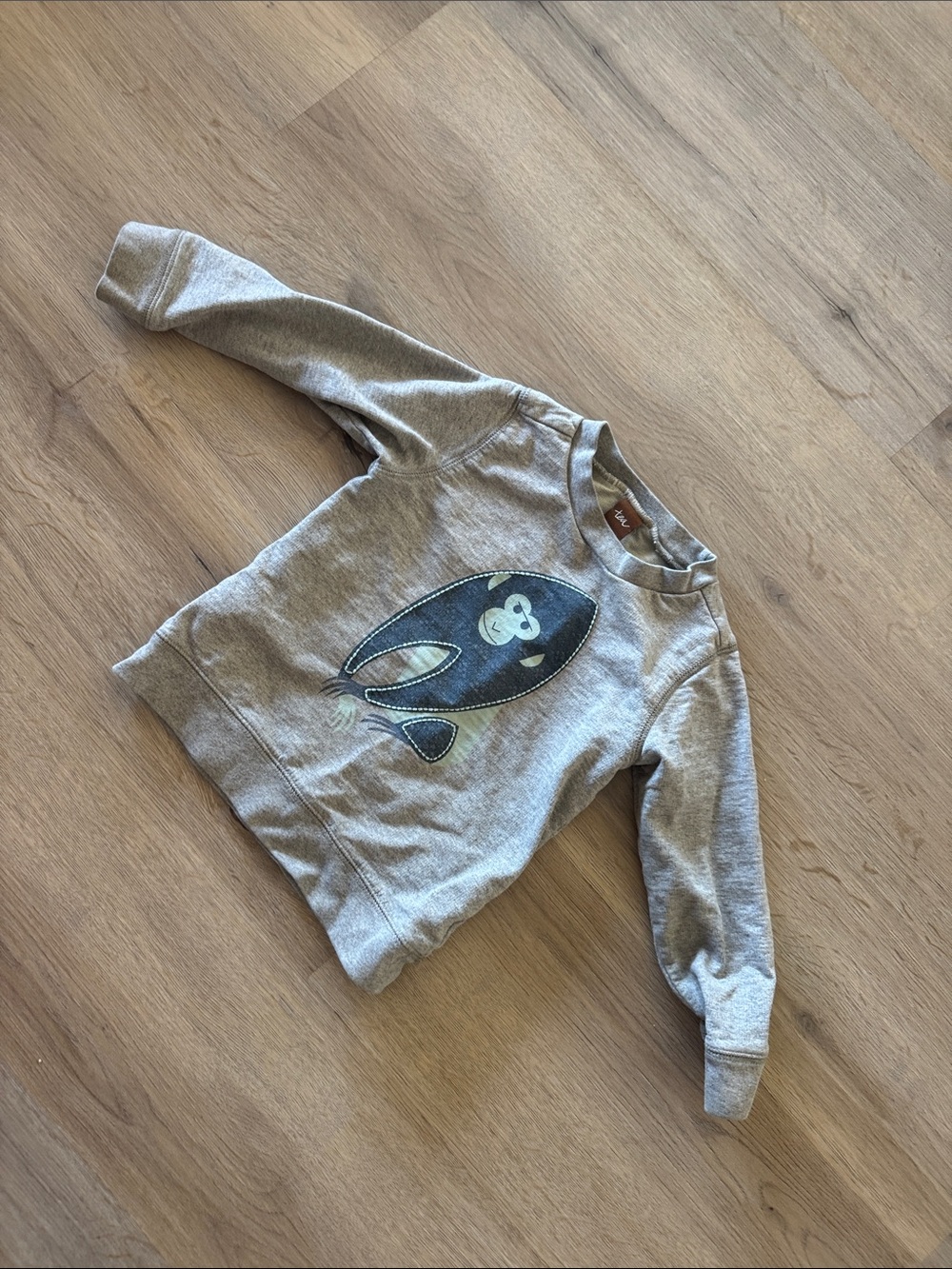 Tea Collection Gray Sweatshirt with Rocket Patch
